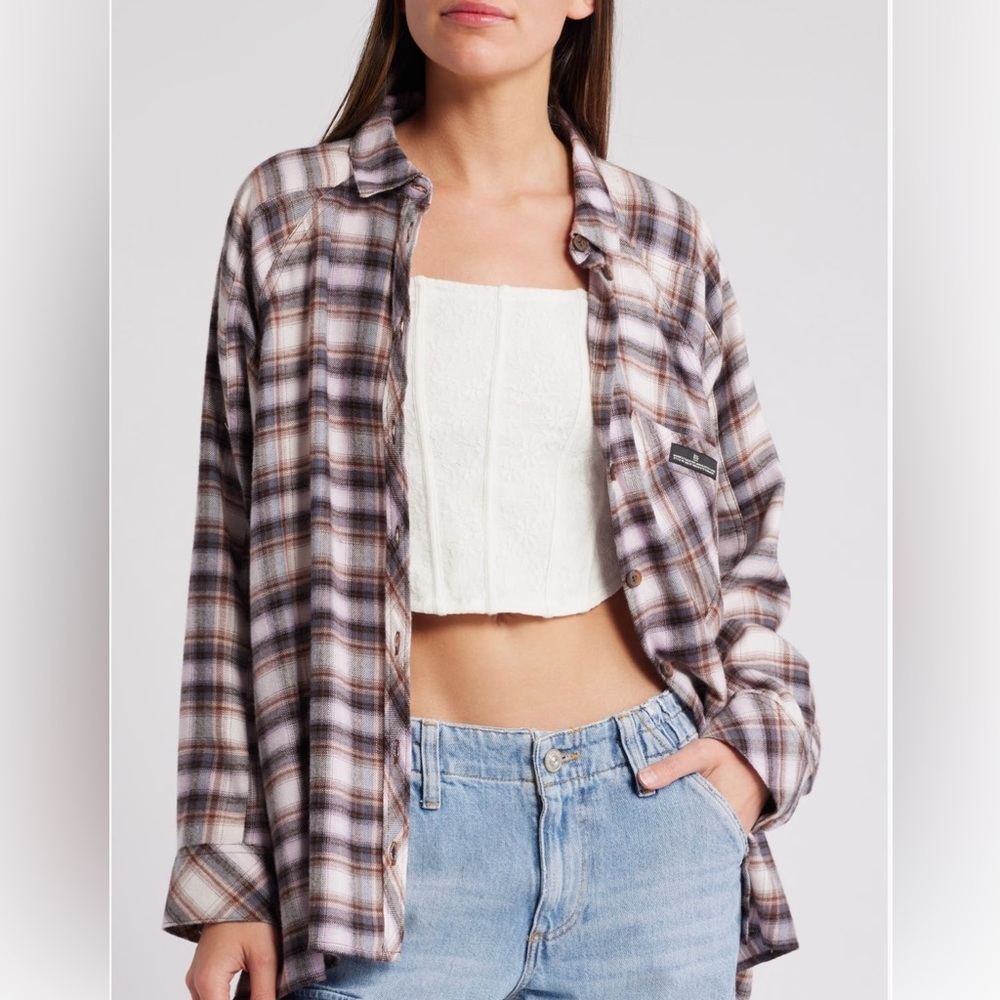 New Urban Outfitters Plaid Flannel Shirt Size Large